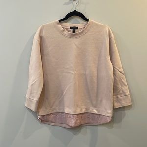 J. Crew pink sweatshirt with sequins